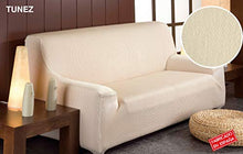 Martina Home Tunez - Copridivano elasticizzato per divano, grigio (Alma), 3 posti (180-240 cm)