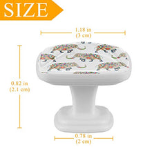 Set di 4 maniglie rotonde per armadio da cucina, credenza, cassettiera, cassettiera, con viti, per cucina, comò, armadietto, bagno, guardaroba, stile boho africano elefante sfondo bianco