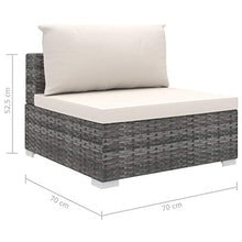 Festnight 4 pz Set Divani da Giardino in Polyrattan Grigio con Tavolino,Set Divani Angolari da Giardino in Rattan,Set Divani Modulari da Giardino per Esterno in Rattan,Divano con Penisola Rattan