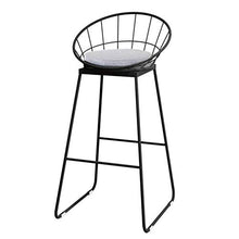 LWW Sgabelli, Sedia Sgabelli moderni con schienale poggiapiedi per la cucina di alta panno Sgabello Cuscino Sedie da pranzo | Legs Bar industriale sgabello di metallo,Grigio,75CM