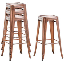 CLP Sgabello Bar Joshua V2 in Metallo Stile Industriale I Sgabello Bancone Impilabile Senza Schienale, Colore:Rame