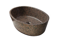 Yuchengstone Lavabo grande in granito, forma ovale, bella venatura, pezzo unico, dimensioni: 53 cm, larghezza 38 cm, altezza 16 cm, peso: ca. 18 kg