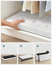 SONGMICS Pouf Contenitore, Cassapanca Contenitore con Coperchio Ribaltabile, Capacità di 80 Litri, Max Portata di 300 kg, 76 x 38 x 38 cm, Bianco LSF45WT
