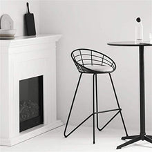 XHCP Mobili Soggiorno Sgabelli Sgabello da Bar Seggiolone per Colazione con Gambe in Metallo Nero e Sedile Imbottito in Tessuto di Lino per Cucina Sgabello da Pub, Design Semplice e MOD