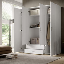 BASE Armadio senza tempo in bianco - Armadio versatile con ante a cerniera e molto spazio - 160 x 177 x 52 cm