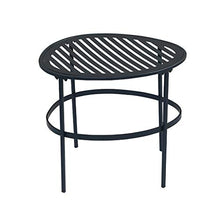 tavolino da caffè Rotondo in Metallo Nero, tavolino in Ferro battuto Casual per Soggiorno, Giardino, Semplice Montare Porta Fiori in Metallo