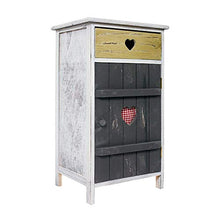 Mobili Rebecca® Comodino Armadietto 1 Cassetto 1 Anta Grigio Vintage Romantico Bagno Cucina (Cod. RE4897)