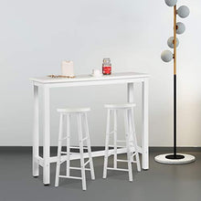 WOLTU Set Mobili da Bar Tavolo con 2 Sgabelli Alti Arredo per Cucina in Acciaio Legno BT17ws+BH130ws-2