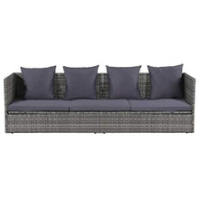 vidaXL Divano da Giardino con Cuscini Sofa con Cuscini Salotto Salottino Arredo Esterno Mobili da Giardino Sedile per Patio Grigio in Polyrattan