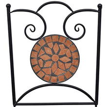 Qnotici 3 Parti Set bistrot Tavolo da Giardino Set da Giardino Set da Balcone mobili da Giardino per Balcone terrazzo Mosaico Ceramica Terracotta