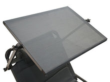 Meerweh - Lettino da giardino pieghevole XXL con parasole regolabile, in schiuma ad asciugatura rapida, 200 x 70 x 37 cm, colore: Grigio