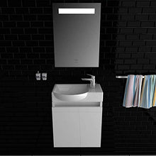 Mobile da bagno composto da lavabo con mobiletto bianco laccato lucido – già premontato – Design di alta qualità – soluzione per WC per ospiti