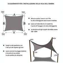 VOXKELY Vela Ombreggiante Rettangolare, Vele Parasole da Giardino, Tenda A Vela, Protezione Raggi UV Vela Tenda, Impermeabile E Resistente, per Esterni, Cortile, Giardino (3m*5m,Blu)