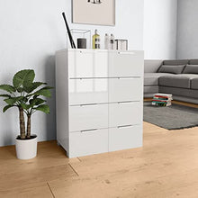 vidaXL Credenza con Finitura Lucida Pratica Raffinata Moderna Accattivante Spaziosa Durevole Funzionale Madia Buffet Vetrina Bianca in Truciolato