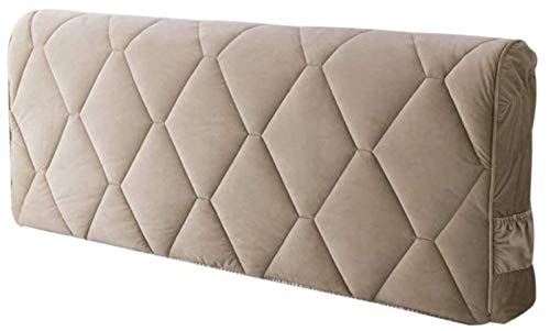 Copritestiera del Letto Fodera/Fodera per Testiera in Velluto, Copritestata Elasticizzato Copriletto all-Inclusive per Letti Singoli Queen King Size Full California,Coffee-220x65cm