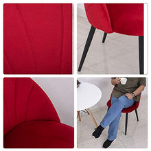homcom Set 2 Sedie per Sala da Pranzo Imbottite, Poltroncine dal Design Nordico in Metallo e Velluto Rosso, 52x54x79cm