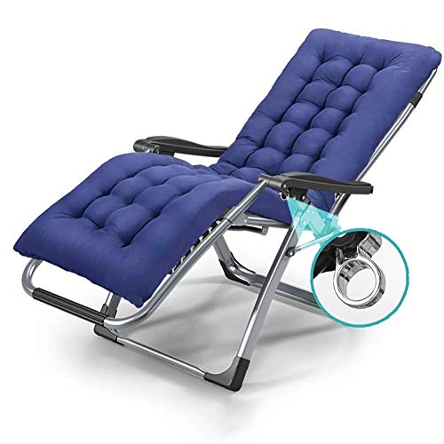 Lettino prendisole Sedie da patio blu adagiantesi, sedia a sdraio con patio a gravità zero Sedie da campeggio portatili da giardino per esterni in spiaggia da giardino, supporto da 420 libbre chaise l