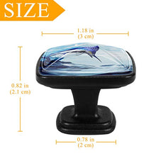 Un bellissimo marlin blu Pomelli per Porta Set di 4 Pomelli per Mobili Manopole per Cassetti Cucina Armadio Vetro