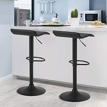 WOLTU BH159sz-2 Sgabelli da Bar Girevole Sedia per Cucina Rivestimento in Ecopelle Lift Gas Metallo Nero 2 Pezzi