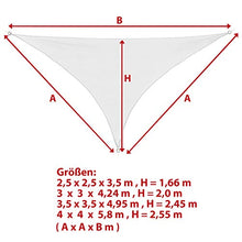 BB Sport Tenda Velo Sole 2.5m x 2.5m x 3.5m Cocco Triangolare Vela Sole Ombreggiante HDPE Protezione Solare UV 90% Parasole Giardino Esterni