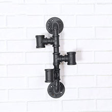 Brilliant firm Set Bar Cremagliera del Vino Bar Creativo Appeso a Parete rovescio Vino Rack Industriale Vento in Ferro battuto cremagliera Vino Vino (Color : Black, Size : 39 * 18 * 6cm)