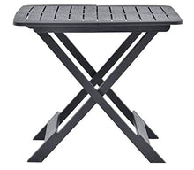 Tomaino Tavolo da Giardino Pieghevole in plastica Effetto Legno 79x72x70 (Antracite)