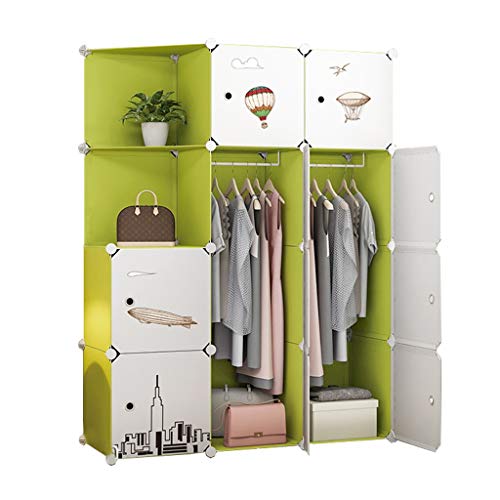 Locker 10-Porte Armadio Armadio 2-Hanging Archivi Rimovibili di Plastica 4-Gitter Angolo Scaffali Abbigliamento Home Camera Verde 111X47X147CM MUMUJIN