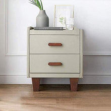 Classificatori Comodini Comodini Piedi in Legno massello Pelle Artificiale 2 cassetti Tavolino da Camera da Letto di Grande capacità (Colore: A, Dimensioni: 40X40X47)