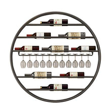 ZHTY Portabottiglie Portabottiglie Rotondo Metallo Ferro | Porta Bicchiere da Vino/Calice/Calice da Appendere Capovolto Montato a Parete | Decorazione da Parete Perfetta per Il Bar della Cucina