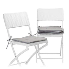 Relaxdays 10020638_111 Set 4 Cuscini per Sedia Imbottiture con Nastri Casa e Giardino Colori Intensi Lavabili Poliestere Antracite