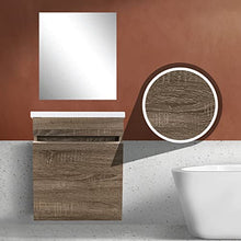 STARBATH PLUS - Set di mobili da bagno sospesi in MDF con lavabo in resina e specchio - Lavabo sospeso - Mobili da bagno con lavabo - 40 x 22 cm