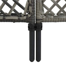 E E-NICES Paravento a 6 Pannelli in Polyrattan Antracite 360x200 cm