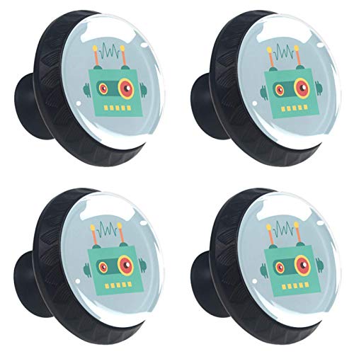 Set di 4 maniglie rotonde per armadio da cucina, credenza, cassettiera, cassettiera, con viti, per cucina, comò, armadietto, bagno, armadio
