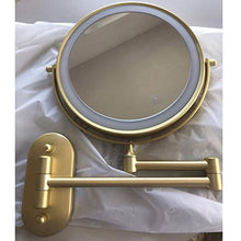 ZJBB Specchio Trucco Ingranditore 7X da Parete, Specchio Bagno Estensibile, 360°Girevole Specchio da Barba, Colore della Luce Regolabile con Touch Screen - 8 Pollici Specchio da Parete