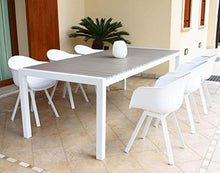 Milani Home s.r.l.s. Tavolo Rettangolare Allungabile in Alluminio da Esterno Giardino, per Ristorante Albergo di Design, Cm 162/242 X 100 X 74 H Colore Bianco