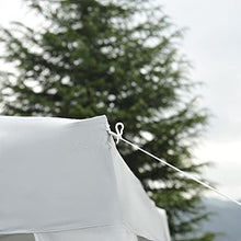 Outsunny Gazebo Pieghevole da Giardino 3x3m Struttura in Acciaio, Corde Antivento e Sacca di Trasporto, Bianco