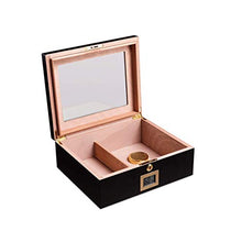 XUSHEN-HU Cigar Humidor, Cigar Box umidificazione, Legno di Cedro Idratante Seal Good Mood, Good Life (Colore: Nero) Sigaro