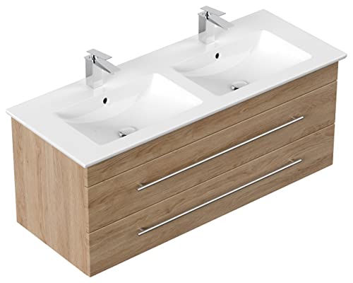 Mobile bagno ,lavabo Villeroy & Boch Venticello 130cm rovere chiaro,doppio