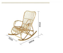 XinQing-Sedia a Dondolo Naturale Real Rattan Sedia a Dondolo reclinabile Intrecciata a Mano in Tessuto a Mano Balcone Giardino Spiaggia Salotto 100x75x97cm