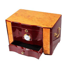 WRJY Scatola per sigari Humidor per sigari, può Contenere 100 sigari, Armadietto per sigari con igrometro e umidificatore, Fodera in Legno di Cedro, Scatola portaoggetti per Vernice luc