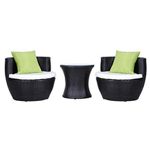 Outsunny Set Mobili in Rattan Set 2 Poltrone, Tavolino con Cuscini 3pz Giardino Esterno