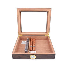 ZYING Humidor for sigari Scatola for sigari in Legno Fatta a Mano Humidor da Tavolo con igrometro e umidificatore, divisore in Cedro for 20-25