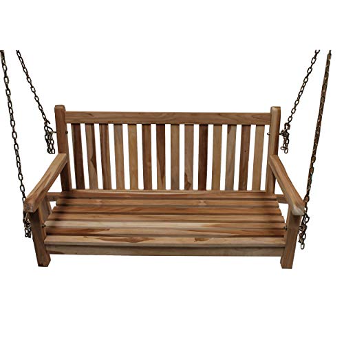 CHICREAT - Panchina a dondolo sospesa in legno di teak, circa 100 cm