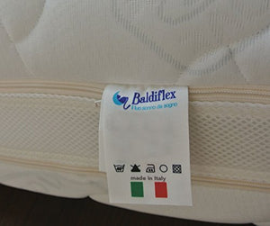 Baldiflex Emporio Fodera per Materasso Singolo in Aloe Vera, Coprimaterasso, con Fascia Traspirante, Sfoderabile con Zip, Atossica, Misura 80x190x22 cm