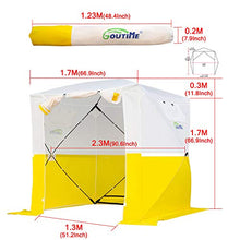 Goutime Gazebo,2×2M Padiglione da Impermeabile Pieghevole con 4 Pareti Laterali,Tenda Pop-Up Multifunzione (Bianco e Giallo)