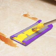 WAMSY Mop Asciugamano da Letto Pulisci La Scopa Piatta Rotante per Casa in Legno