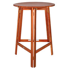 Deuba Tavolino Alto Pieghevole Legno di Acacia Ø 78 x 110cm Tondo Tavolo da Giardino Balcone Richiudibile