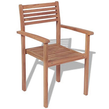 Festnight Set Sedie schienale con braccioli da Giardino Impilabili in Legno di Teak