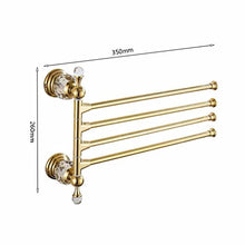 Portasciugamani Cristallo girevole Lussuoso ed atmosferico Portasciugamani con braccioli in rame e oro a 4 razze in stile americano completo di gancio a 4 bracci e 3 bracci (dimensioni : Four-arm)