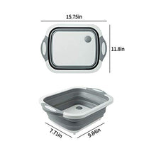 BANGSUN - Ciotola pieghevole 4 in 1 per lavabo, pieghevole, per lavabo, multi quadrato